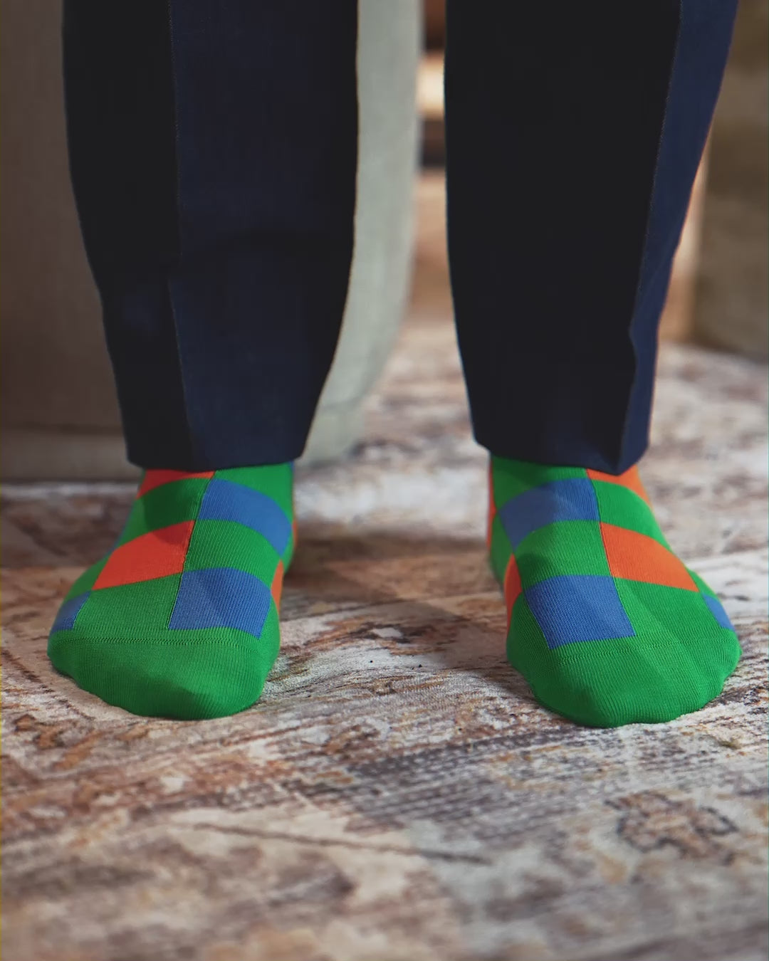3 Squares Socks | Green
